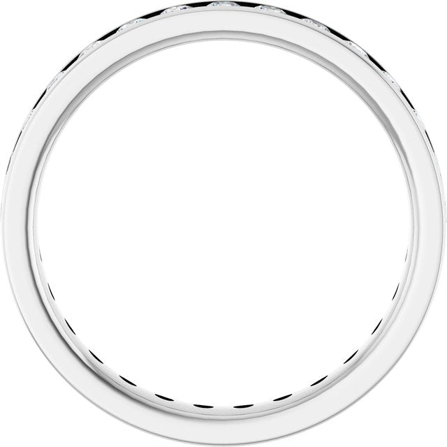 14K White 3/4 CTW Natural Diamond Eternity Band Size 7