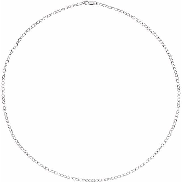 14K White 2.5 mm Cable 18' Chain