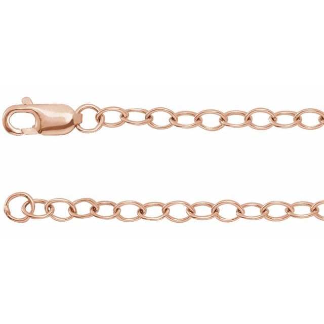14K Rose 2.5 mm Cable 16' Chain