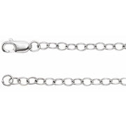 14K White 2.5 mm Cable 16' Chain