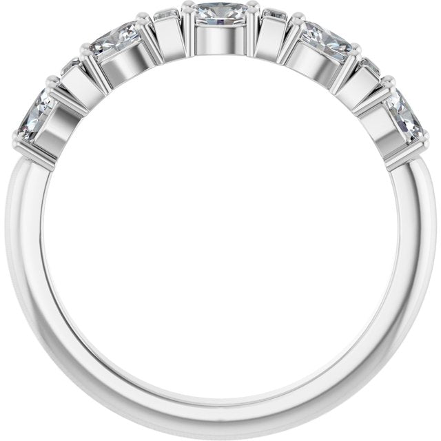 14k White 7/8 Ctw Natural Diamond Anniversary Band