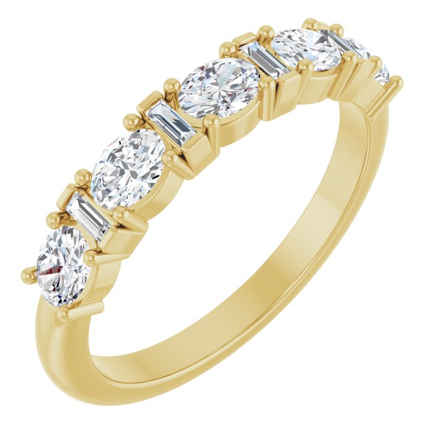 14k Yellow 7/8 Ctw Natural Diamond Anniversary Band