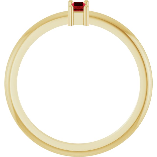 14K Yellow 5x2 mm Lab-Grown Ruby Stackable Ring