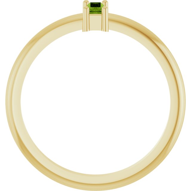 14K Yellow Natural Peridot Stackable Ring