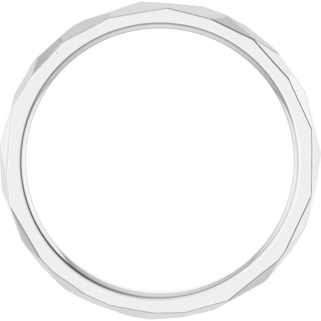 14K White 1.5 mm Textured Patterned Band Size 7