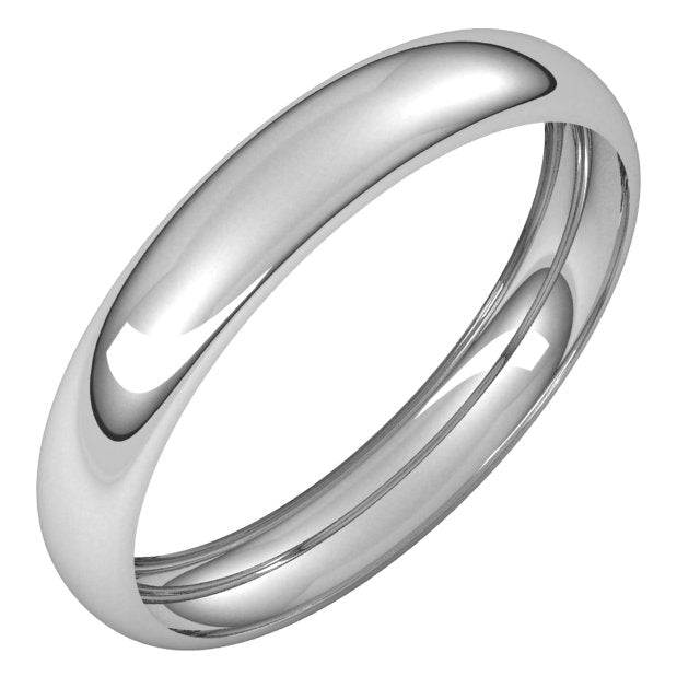 Sterling Silver 3.5 mm Half Round Band Size 7.5
