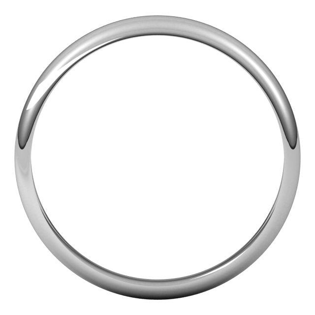 Sterling Silver 3.5 mm Half Round Band Size 7.5