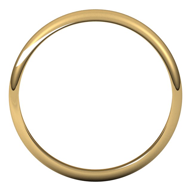 14k Yellow 3.5 Mm Half Round Band Size 8