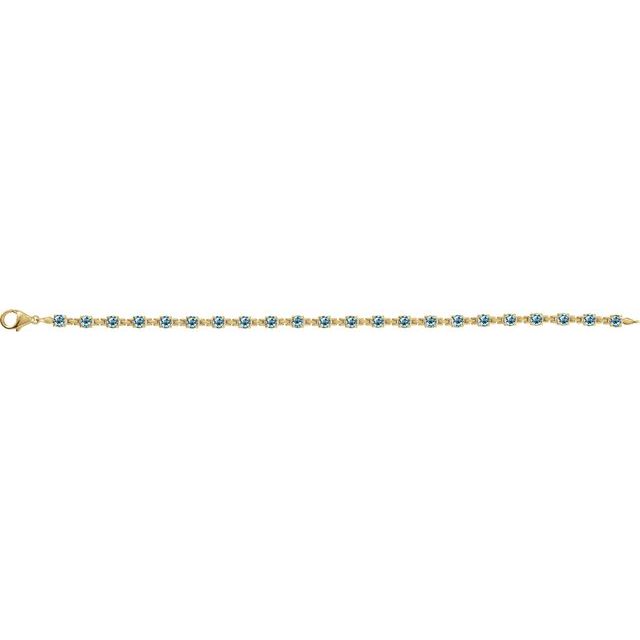14K Yellow Natural Sky Blue Topaz 7 1/4' Line Bracelet