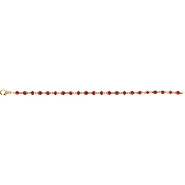 14K Yellow Lab-Grown Ruby 7 1/4' Line Bracelet
