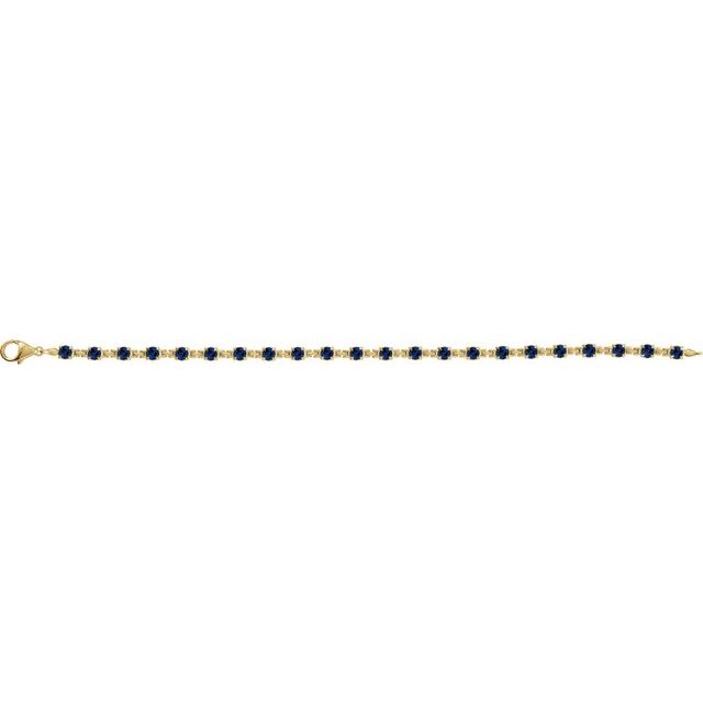 14K Yellow Lab-Grown Blue Sapphire 7 1/4' Line Bracelet