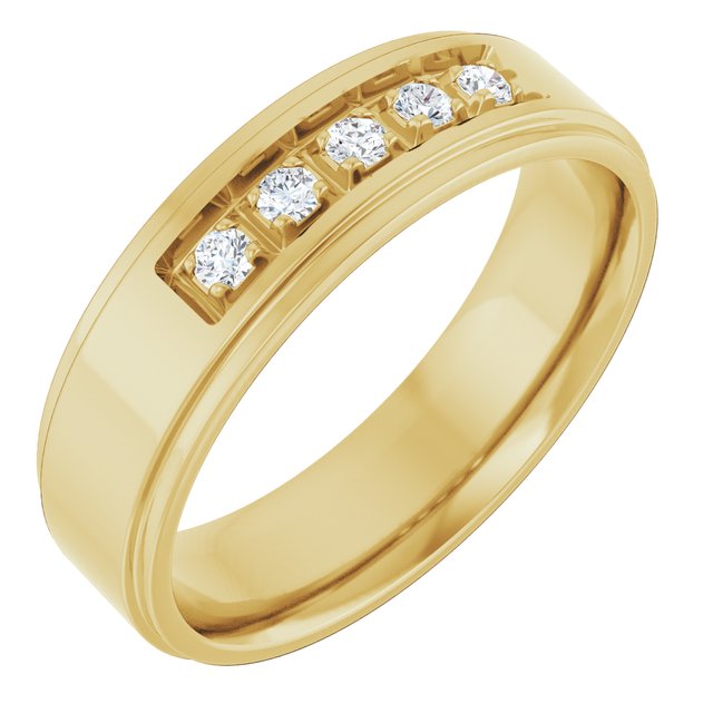 14k Yellow 1/6 Ctw Natural Diamond Band Size 10