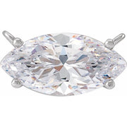 14K White 9/10 CT Lab-Grown Diamond Necklace Center