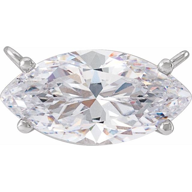 14K White 1 CT Lab-Grown Diamond Necklace Center