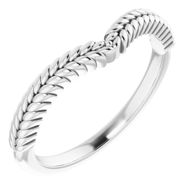 14k White Band For 6 Mm Round Ring