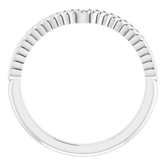 14k White Band For 6 Mm Round Ring
