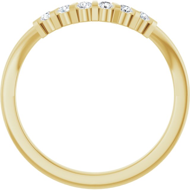 14K Yellow 1/6 CTW Lab-Grown Diamond Contour Band