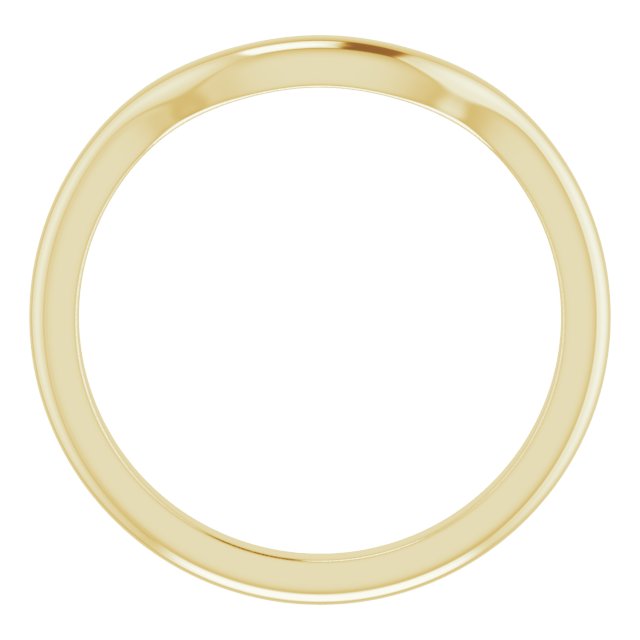 14K Yellow Band for 9x7 mm Emerald Ring