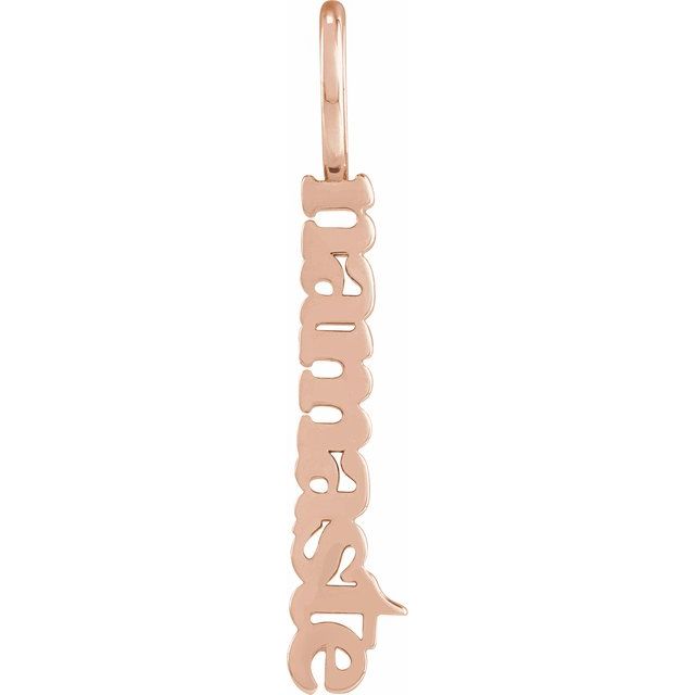 14K Rose 28.76x4.92 mm Namaste Pendant