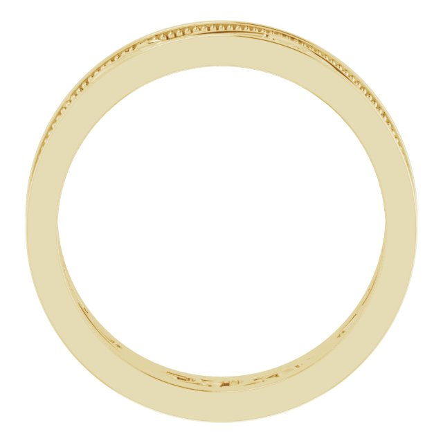 14k Yellow 6.4 Mm Floral Band Size 9