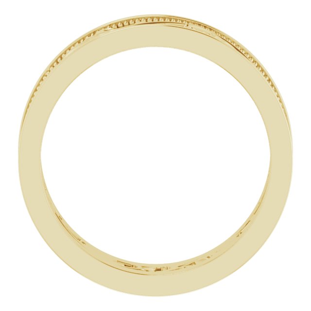 14K Yellow 6.4 mm Floral Band Size 8