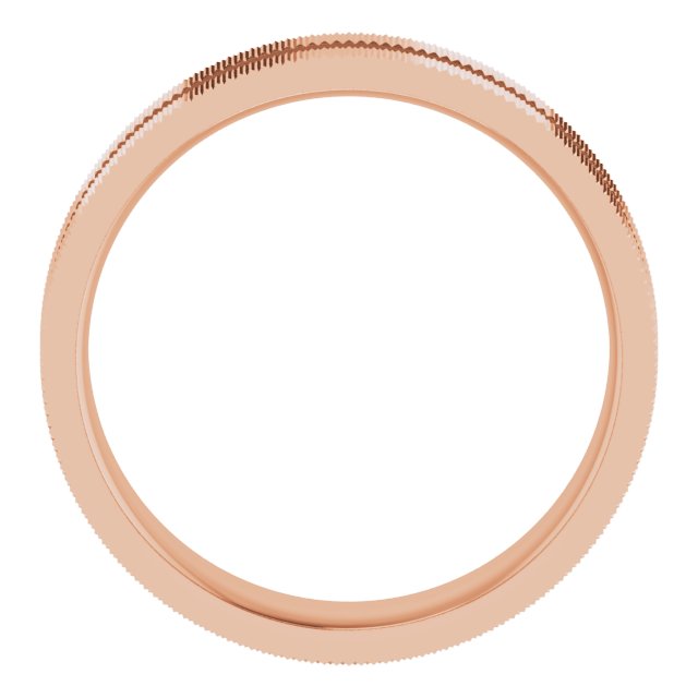 18K Rose 6 mm Knurled Patterned Band Size 11