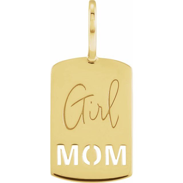 14K Yellow Girl Mom Charm/Pendant