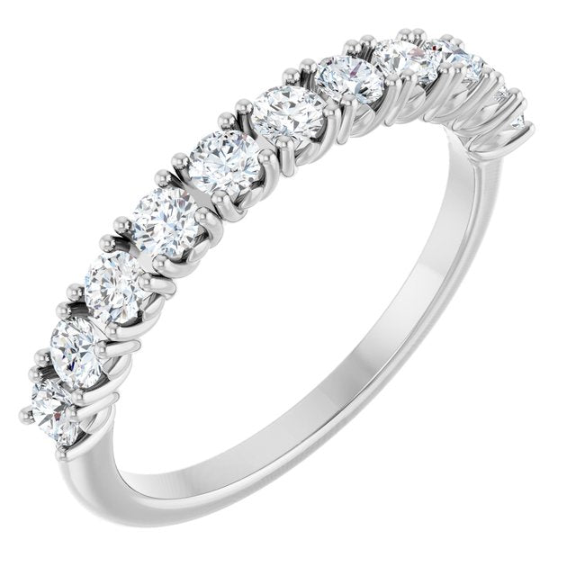 14K White 5/8 CTW Natural Diamond Anniversary Band