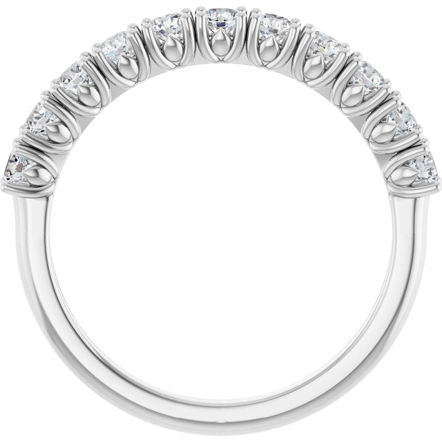 14K White 5/8 CTW Natural Diamond Anniversary Band