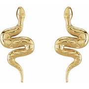 14K Yellow Pair Snake Friction Back Earring
