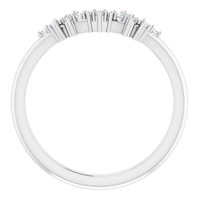 14K White .08 CTW Natural Diamond Matching Band Round