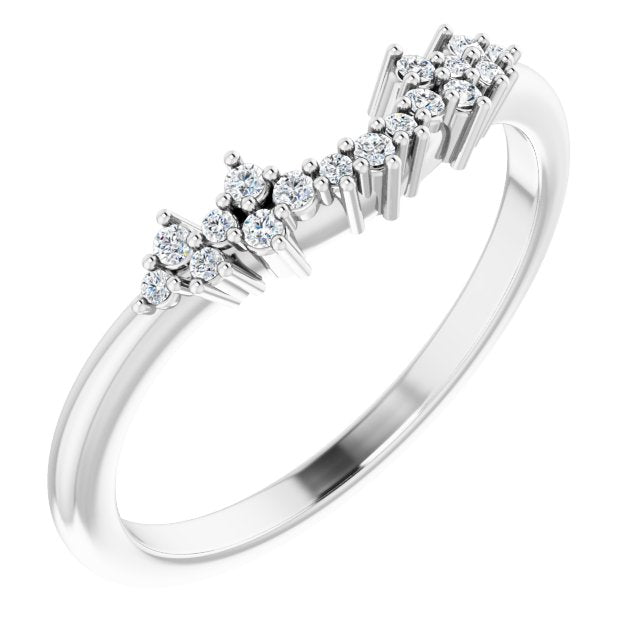 14K White .08 CTW Natural Diamond Matching Band Round