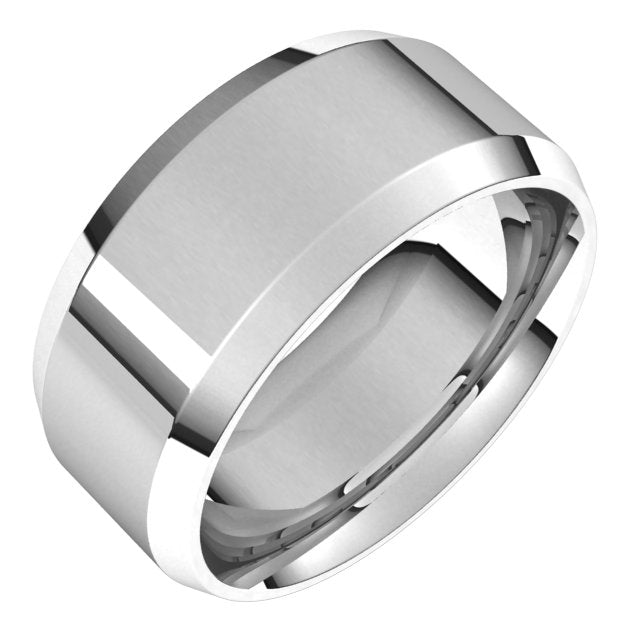 Continuum Sterling Silver 9 mm Beveled-Edge Comfort-Fit Band Size 14.5