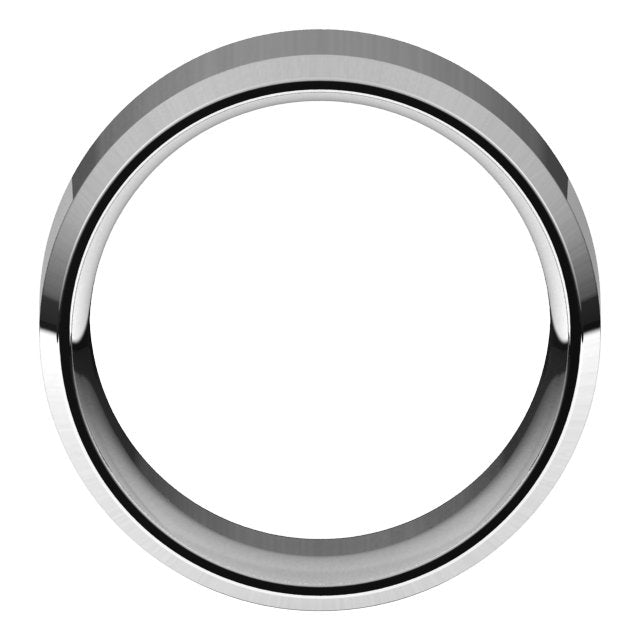 14K White 10 mm Beveled-Edge Comfort-Fit Band Size 9