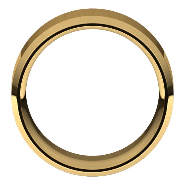 14K Yellow 10 mm Beveled-Edge Comfort-Fit Band Size 10.5