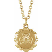 14K Yellow Bee Medallion 16-18' Necklace