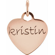 14K Rose Posh Mommy® Engravable Small Heart Pendant
