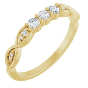 14K Yellow 1/5 CTW Natural Diamond Three-Stone Anniversary Band