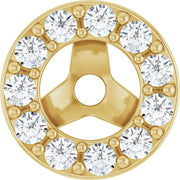 14K Yellow 1/6 CTW Natural Diamond Halo-Style Earring Jackets