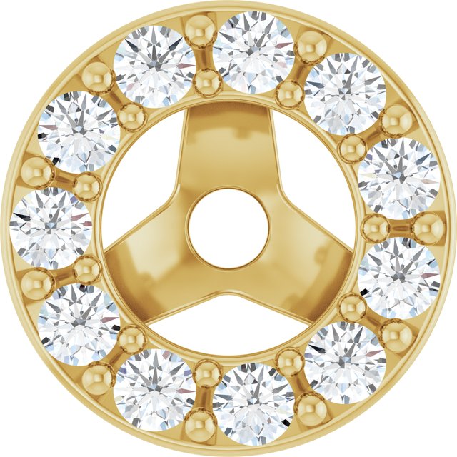 14K Yellow 1/6 CTW Natural Diamond Halo-Style Earring Jackets