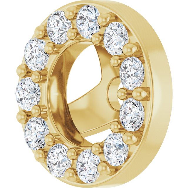 14K Yellow 1/6 CTW Natural Diamond Halo-Style Earring Jackets