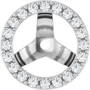 14k White 1/3 Ctw Lab-grown Diamond Halo-style Earring Jackets