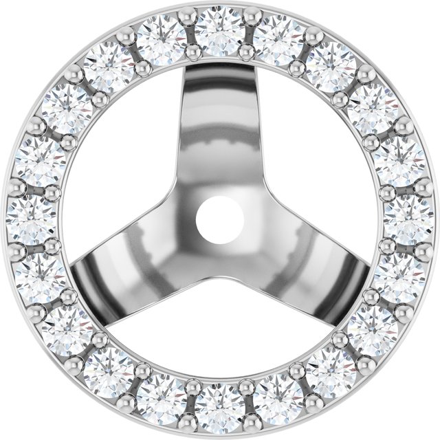 14k White 1/3 Ctw Lab-grown Diamond Halo-style Earring Jackets