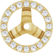14k Yellow 1/3 Ctw Lab-grown Diamond Halo-style Earring Jackets