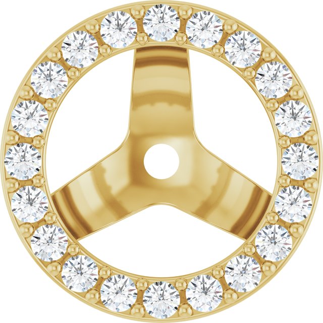 14k Yellow 1/3 Ctw Lab-grown Diamond Halo-style Earring Jackets