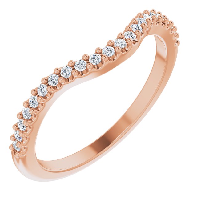 14K Rose 1/6 CTW Natural Diamond Matching Band