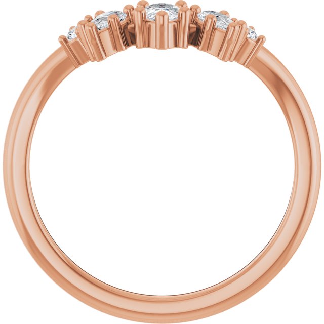 14K Rose 3/8 CTW Natural Diamond Contour Band