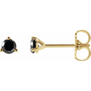 14K Yellow 1/5 CTW Natural Black Diamond  Earrings