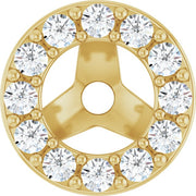 14K Yellow 1/6 CTW Natural Diamond Halo-Style Earring Jackets