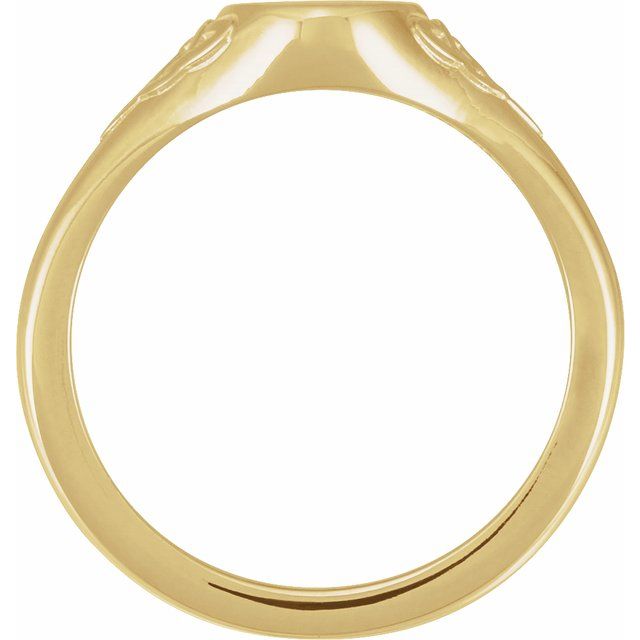 14K Yellow Engravable Oval Celtic-Inspired  Signet Ring